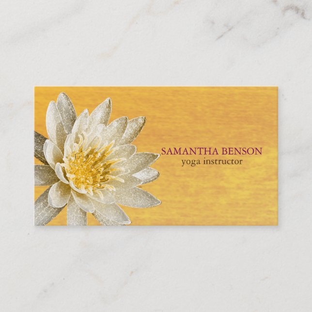 Carte De Visite Elégante aquarelle Lotus Fleur Méditation Yoga (Devant)