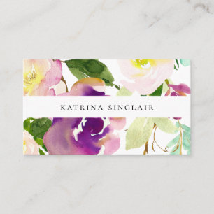 Carte De Visite Elégante aquarelle moderne Floral