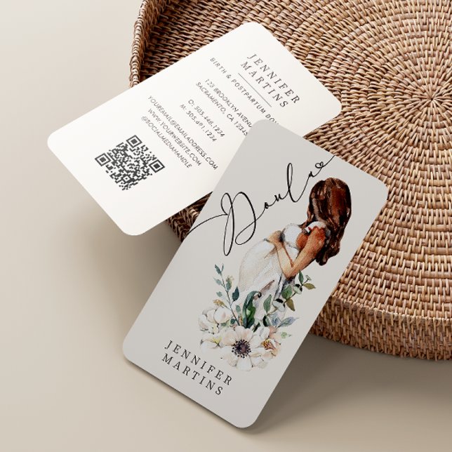 Carte De Visite Elégante aquarelle naissance et post-partum Doula (Créateur téléchargé)