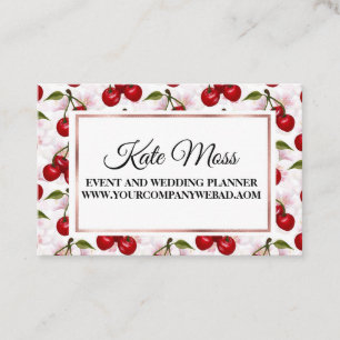 Carte De Visite Elégante aquarelle Rose Gold Cherry Blossom