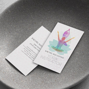 Carte De Visite Elégante aquarelle Yoga méditation Lotus Motif