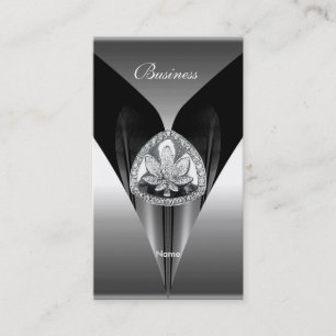 Carte de visite élégante argent noir chrome Elite 