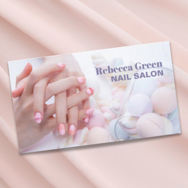 Carte De Visite Elégante beauté manicuriste ongle artiste salon on (Elegant beauty manicurist nail artist nail salon business card)
