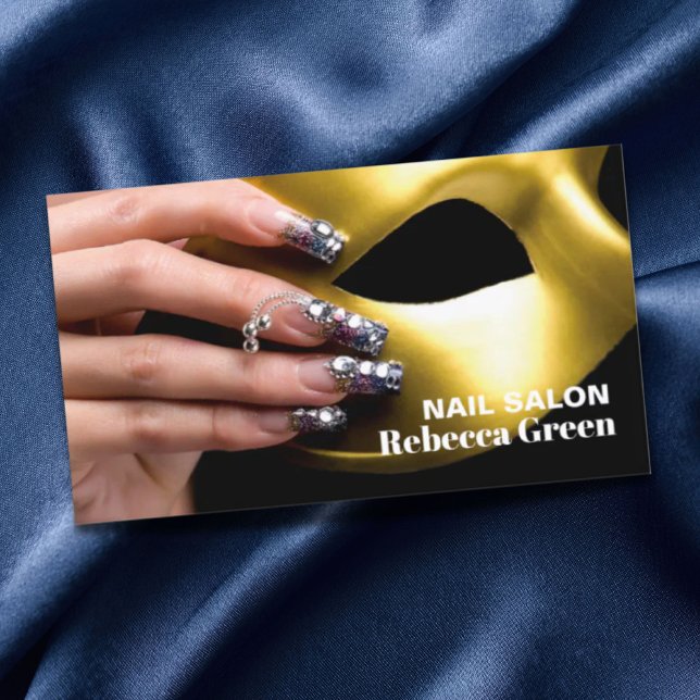 Carte De Visite Elégante beauté manicuriste ongle artiste salon on (Elegant beauty manicurist nail artist nail salon business card)