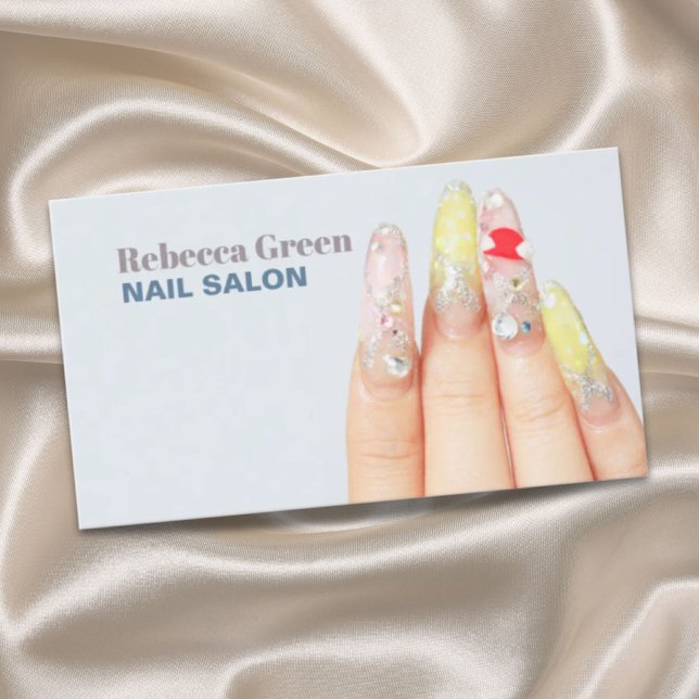 Carte De Visite Elégante beauté manicuriste ongle artiste salon on (Elegant beauty manicurist nail artist nail salon business card)