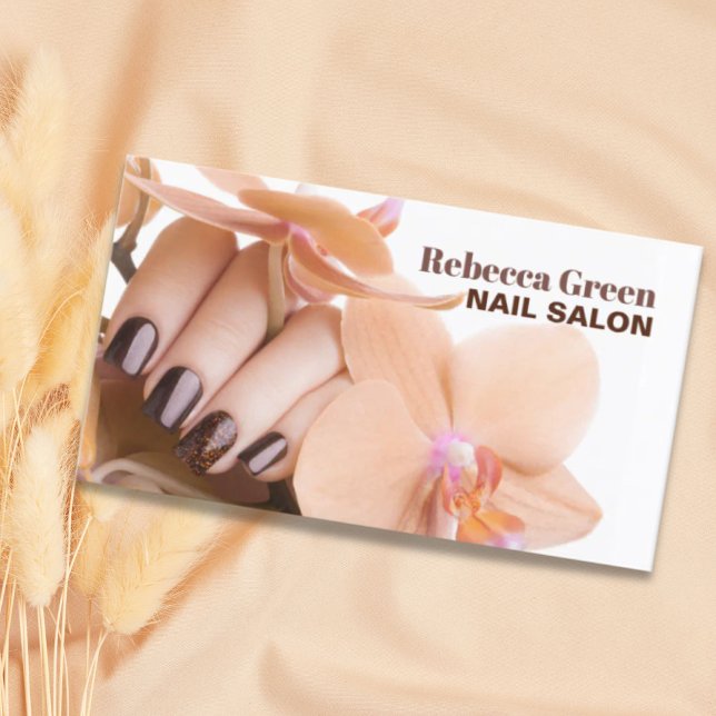 Carte De Visite Elégante beauté manicuriste ongle artiste salon on (Elegant beauty manicurist nail artist nail salon business card)