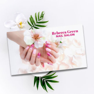Carte De Visite Elégante beauté manicuriste ongle artiste salon on