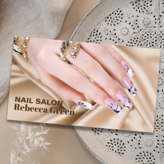 Carte De Visite Elégante beauté manicuriste ongle artiste salon on (Elegant beauty manicurist nail artist nail salon business card)