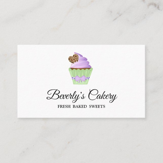 Carte De Visite Élégante boulangerie Cupcake Sucres (Devant)