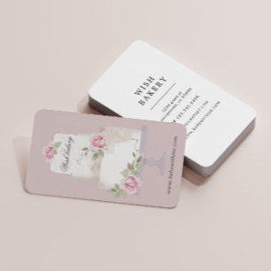 Carte De Visite élégante boulangerie trois niveaux cake vertical