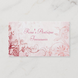 Carte De Visite Élégante boutique de fleurs Vintages roses