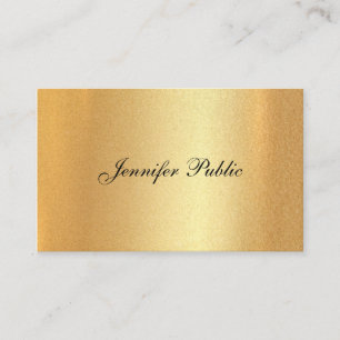 Carte De Visite Élégante calligraphie manuscrite Faux Gold