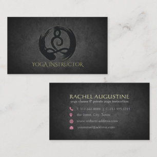 Carte De Visite Élégante calligraphie Méditation Yoga et symbole Z