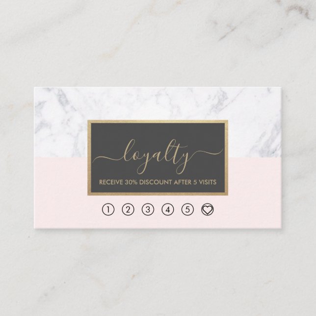 Carte De Visite Élégante calligraphie moderne Blush & Grey Loyalty (Devant)