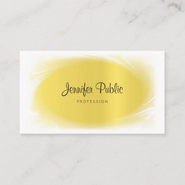 Carte De Visite Élégante calligraphie Or tendance Look Classy Luxe (Devant)