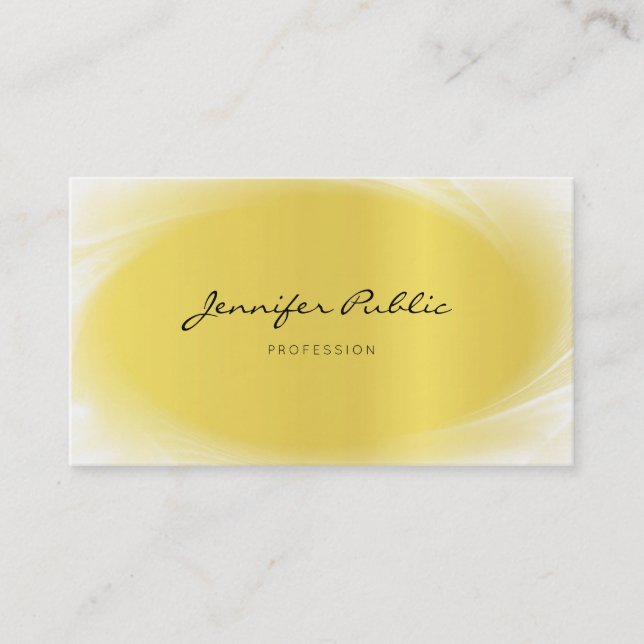Carte De Visite Élégante calligraphie professionnelle Gold Luxe te (Devant)
