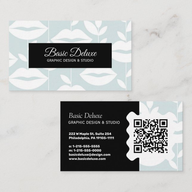Carte de visite élégante - Code QR  (Devant / Derrière)
