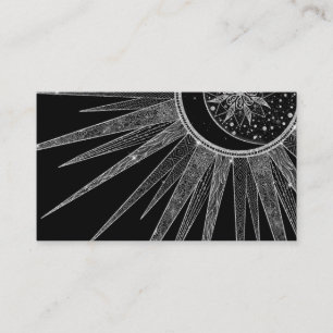 Carte De Visite Elégante conception en noir de la lune de soleil 