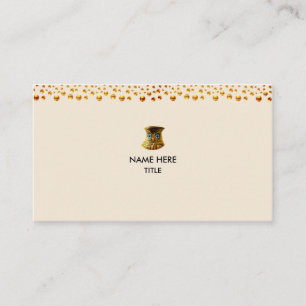 Carte De Visite Elégante Confetti d'or sur beige