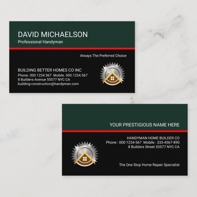 Carte De Visite Elégante Couches De Manipulateur Noir Retro Vert (Devant / Derrière)