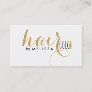 Carte De Visite Elégante Couleur de cheveux Or Parties scintillant