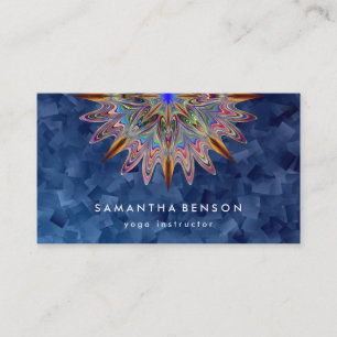 Carte De Visite Elégante couleur de l'eau Lotus Fleur Logo Yoga