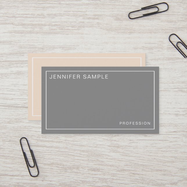 Carte De Visite Elégante Couleurs Professionnel Design élégant Mod (Devant/Arrière en situation)