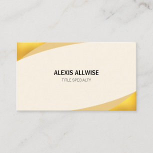 Carte De Visite Elégante crème beige et dorée