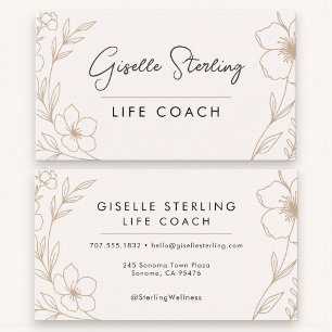 Carte de visite élégante de coach de vie en rose p