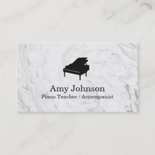 Carte de visite élégante de professeur de piano à