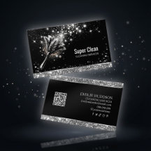 Carte de visite élégante de service de nettoyage p