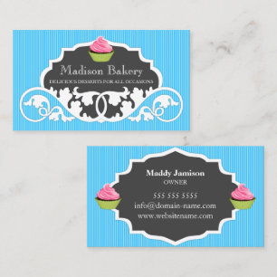 Carte De Visite Élégante décoration de boulangerie Cupcake