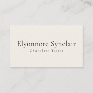 Carte De Visite Élégante dégustation de chocolat minimaliste