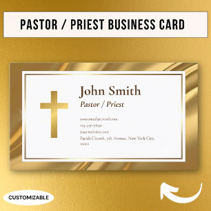 Carte de visite élégante et simple pour pasteur pr