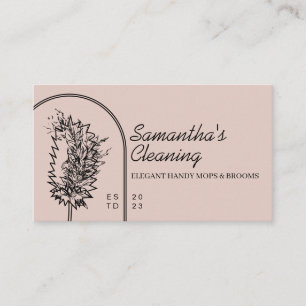 Carte De Visite Élégante Feminine Minimal Handy Mop Broom Nettoyag