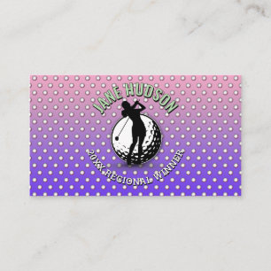 Carte De Visite Elégante femme Golfer Monogramme Design