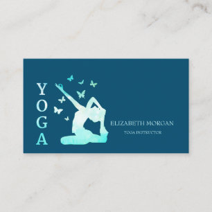 Carte De Visite Élégante femme professionnelle Silhouette Yoga