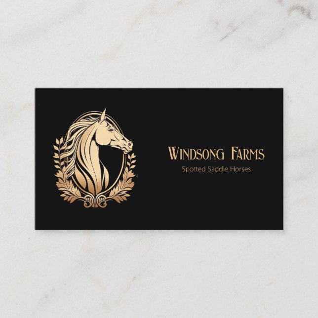 Carte De Visite Élégante Ferme Cheval Personnalisée Moderne Equine (Devant)