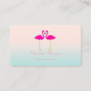 Carte De Visite Élégante Fille Moderne Drôle, Flamants roses Roses
