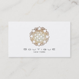 Carte De Visite Élégante Fleur de Lotus Blanc Simple Professionnel