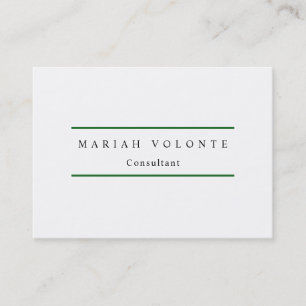 Carte De Visite Élégante Forêt Vert Blanc Minimaliste Plain Modern