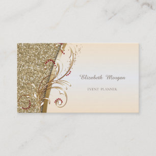 Carte De Visite Élégante Glitterie Or Professionnelle