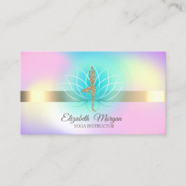 Carte De Visite Élégante Holographie Lotus Yoga Parties scintillan