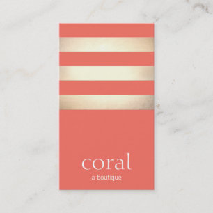 Carte De Visite Élégante huile d'or rayé de la pêche de corail mod