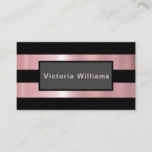 Carte De Visite Élégante huile rose chic et noire