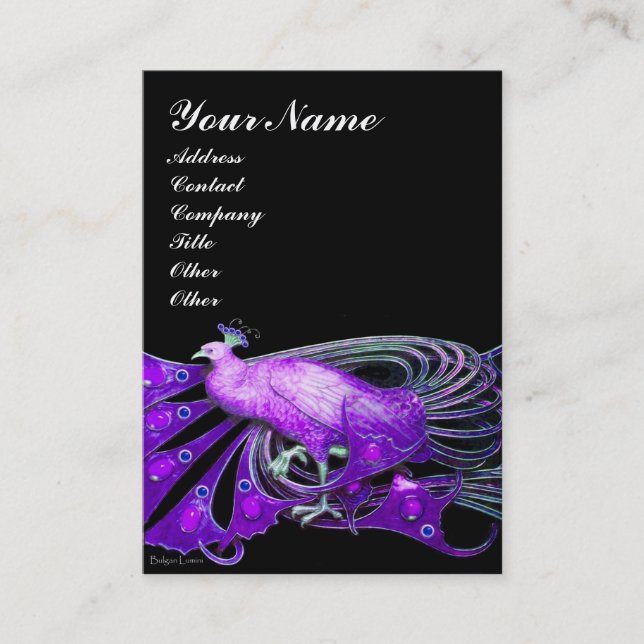 CARTE DE VISITE ÉLÉGANTE JUMEAU DE MODE PURPLE PURPLE NOIR (Devant)