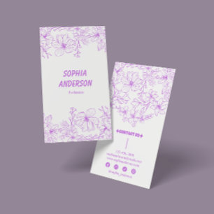 Carte De Visite Élégante Lavande Florale