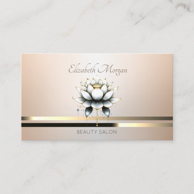 Carte De Visite Élégante Lumineuse professionnelle moderne Lotus (Devant)
