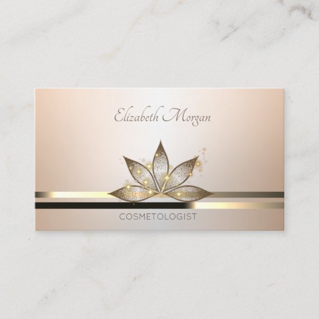 Carte De Visite Élégante Lumineuse professionnelle moderne Lotus B (Devant)