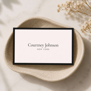 Carte De Visite Élégante Luxe Minimaliste Boutique Noir/Rose Clair
